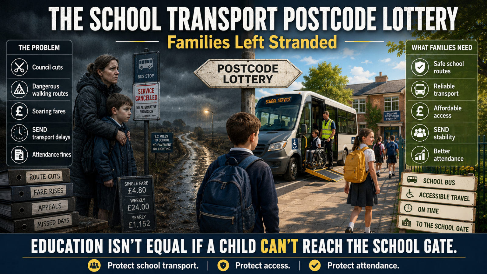 The School Transport Postcode Lottery: Families Left Stranded